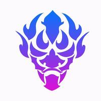 illustration graphics of design abstract blue devil face vector