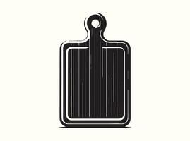 Minimalist Black Silhouette of a Chopping Board on White vector