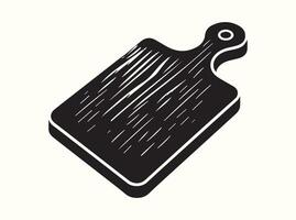 Solid Black Silhouette of a Chopping Board vector