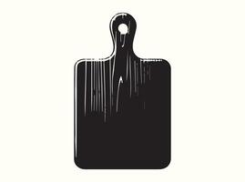 Black Silhouette of a Rectangular Chopping Board on White Background vector
