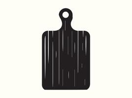 Solid Black Outline of a Chopping Board on a Plain Background vector