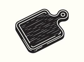 Clean Black Silhouette of a Chopping Board with Simple Lines vector