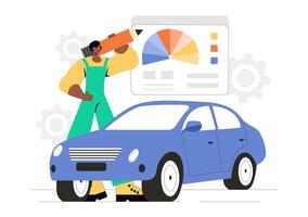Illustration of a Customized Car with Modified Wheels and Nitro Boost System vector