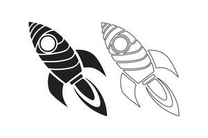 Rocket Icon Modern Space Exploration Symbol Startup Rocket Launch Icon Simple and Futuristic Design Space Rocket Illustration Technology, Innovation Symbol vector