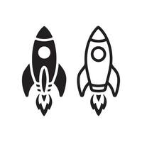 Rocket Icon Modern Space Exploration Symbol Rocket Launch Icon Simple and Futuristic Design Space Rocket Illustration Technology and Innovation Symbol vector