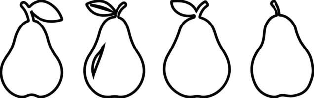 Fresh Pear Icon Minimal Fruit Illustration. Juicy Pear Icon in Flat and Outline Style for Digital Use. Organic Green Pear Healthy Food and Nutrition Symbol vector