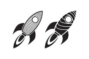 Rocket Icon Modern Space Exploration Symbol Startup Rocket Launch Icon Simple, Futuristic Design Space Rocket Illustration Technology and Innovation Symbol vector