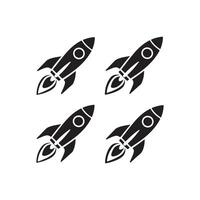 Rocket Icon Set Modern Space Exploration Symbol Startup Rocket Launch Icon Simple and Futuristic Design Rocket illustration Technology Innovation Symbol vector