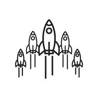 Rocket Icon Set Modern Space Exploration Symbol Startup Rocket Launch Icon Futuristic Design Space Rocket illustration Technology Innovation Symbol vector