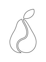 Fresh Pear Icon Minimal and Modern Fruit Illustration. Juicy Pear Icon in Flat and Outline Style. Organic Green Pear Healthy Food and Nutrition Symbol vector