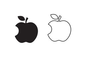 Fresh Apple Icon for Healthy Food and Nutrition Design. Minimal Apple Icon in Flat and Outline Style for Digital Use. Juicy Red and Green Apple Illustration for Organic Food Concepts vector