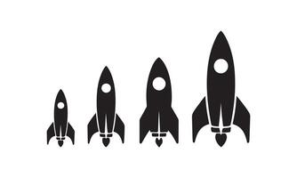 Rocket Icon Set Space Exploration Symbol Startup Rocket Launch Icon Simple and Futuristic Design Space Rocket illustration Technology Innovation Symbol vector