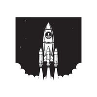 Rocket Icon Modern Space Exploration Symbol Startup Rocket Launch Icon Simple and Futuristic Design Rocket Illustration Technology, Innovation Symbol vector