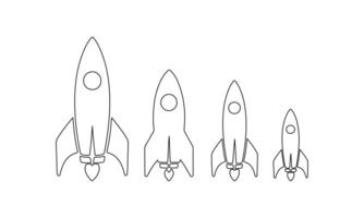 Rocket Icon Set Modern Space Exploration Symbol Startup Rocket Launch Icon Simple and Futuristic Design Space Rocket illustration Technology Innovation Symbol vector