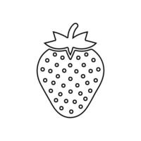 Fresh Strawberry Icon for Food and Fruit Design. Minimal Strawberry Icon in Flat and Line Art Style. Juicy Strawberry Illustration for Healthy Food Concepts vector