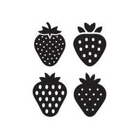 Fresh Strawberry Icon Set for Food and Fruit Design. Minimal Strawberry Icon in Flat Style. Juicy Strawberry Illustration for Healthy Food Concepts vector