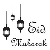 Happy Eid Mubarak greeting icon simple design vector