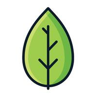 A stylized green leaf symbol rests on a crisp white background, giving a sense of nature and freshness. vector