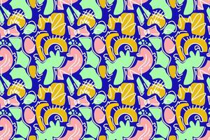 Energetic seamless pattern with abstract shapes and bold colors, creating a dynamic and visually stimulating design vector
