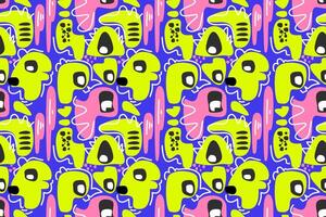 Vibrant seamless pattern with geometric shapes and bold colors, perfect for adding a playful touch to any design vector