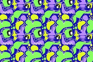 Seamless pattern with bold colors and playful shapes, creating a dynamic and visually engaging design. Perfect for modern interiors, fashion textiles, and graphic projects vector