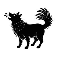 Happy dog shaking off water with fur ruffled playfully on white background vector