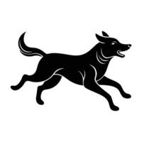 Active dog running with ears flapping dynamically capturing motion on white background vector