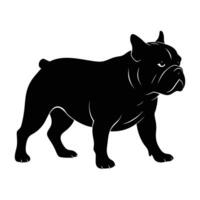 Bold bulldog striding forward with confident steps showcased in isolated line art silhouette style vector
