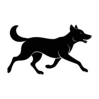 Energetic dog sprinting with ears flapping energetically while in motion on white background vector