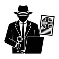 Comprehensive digital forensic investigation process illustrating meticulous data analysis on white background vector