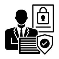 Advanced digital security verification process confirming reliable data protection on white background vector
