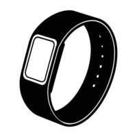 Modern fitness tracker band featuring a small display in a sharp silhouette vector