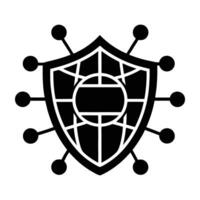 A modern illustration of a global network secured by a protective shield vector