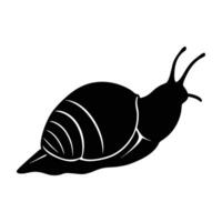 Elegant cone snail in motion with a gently raised shell shown in distinct silhouette vector