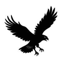 A bold hawk plunging from above with its sharp claws outstretched vector