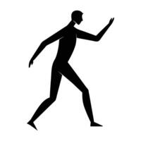 Minimalist black figure performs with subtle grace and artistic flair in clear view vector