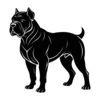 Mastiff stands robustly with a broad chest and imposing presence in clear view vector