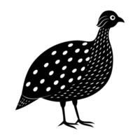 A remarkable guinea fowl exhibiting distinct spots on its elegant body vector