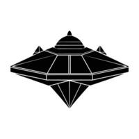 Advanced spacecraft with distinct sharp edges showcased in clean isolated silhouette style vector