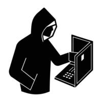 A resourceful hacker striving to infiltrate a secure system with precision vector