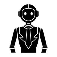 Innovative personal assistant bot using AI technology in clean isolated silhouette style vector