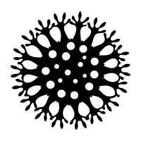 Striking bubble coral with rounded polyps extending outward showcased in isolated line art silhouette design vector