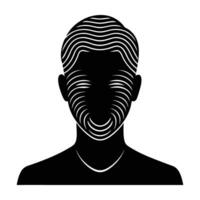 Innovative biometric face recognition scanner with precise si in silhouette vector