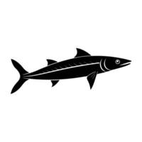 Dynamic silhouette of a barracuda gliding with a sleek streamlined body on white background vector