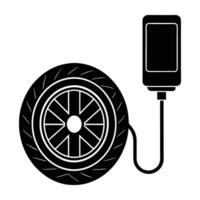 Efficient digital tire pressure monitor featuring a compact screen for accurate measurement on white background vector