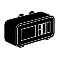 Sleek digital alarm clock with bright LED display showcased on white background vector