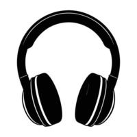 Dynamic Bluetooth headphones featuring cushioned ear cups showcased in crisp isolated silhouette vector