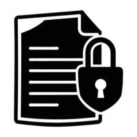 Minimalist document showing a padlock icon for secure password protection in modern flat style vector