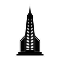 Advanced energy efficient skyscraper showcased in clean isolated silhouette architecture vector