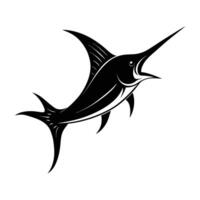Marlin leaps dynamically out of water with its bill extended in refined motion vector